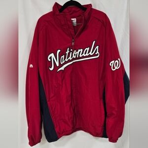 Majestic Washington Nationals jacket men 3XL full zip insulated fleece lined MLB